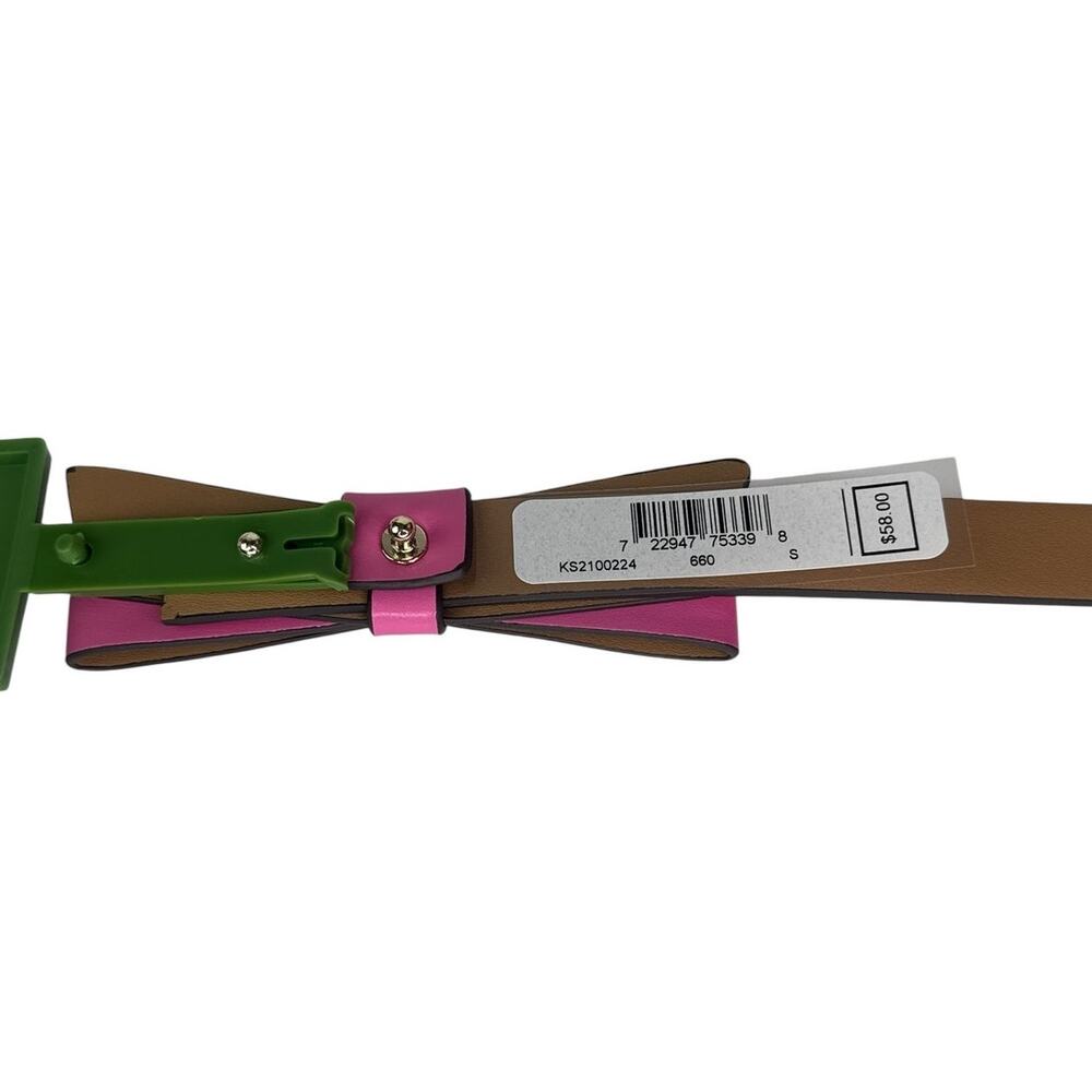 Kate Spade Bow Leather Belt in Pink Small - Picture 4 of 6